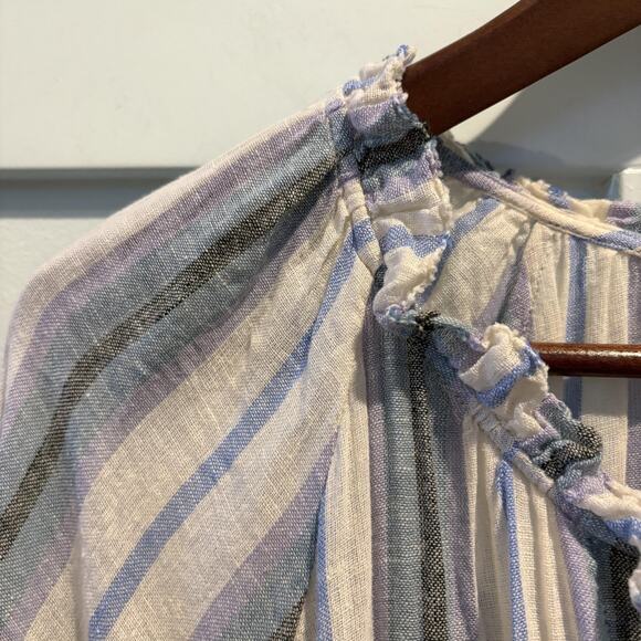 Rails Dress Womens XL Blue Purple Catania Stripe Crystal Smocked Ruffle Boho - Picture 5 of 16